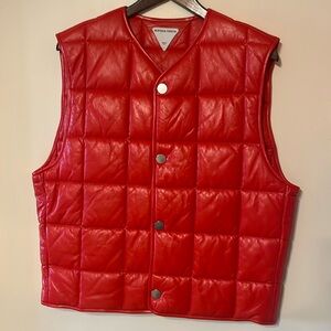 Bottega Veneta Shiny Leather Gilet in Burst BNWT Medium
